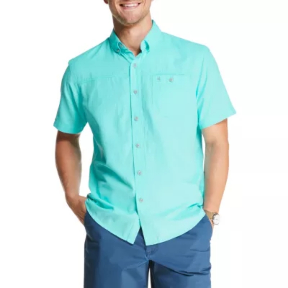 GH Bass Co Fishing Mens Short Sleeve ButtonFront Shirt
